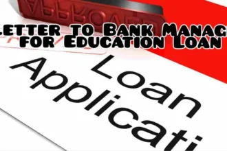 Letter to Bank Manager for Education Loan