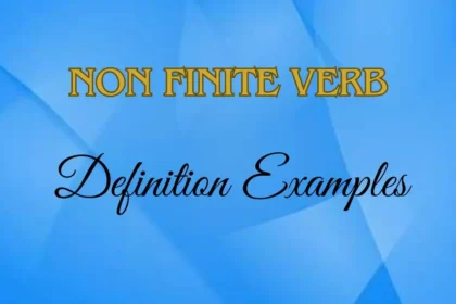 Non finite Verbs Examples Definition