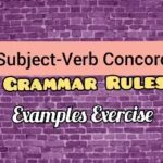 Subject verb Concord grammar rules
